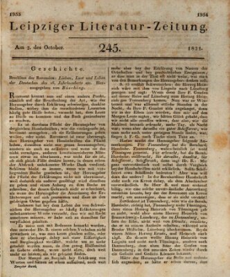 Leipziger Literaturzeitung Dienstag 2. Oktober 1821