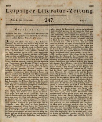 Leipziger Literaturzeitung Donnerstag 4. Oktober 1821