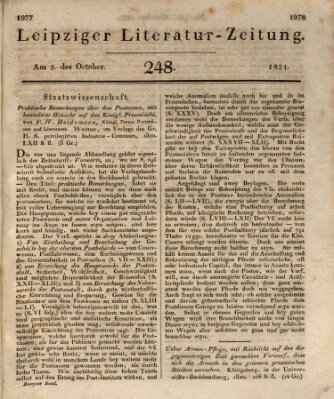 Leipziger Literaturzeitung Freitag 5. Oktober 1821