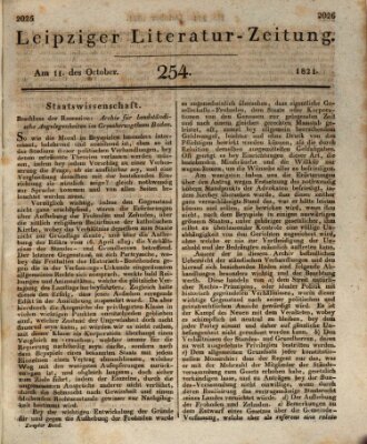 Leipziger Literaturzeitung Donnerstag 11. Oktober 1821