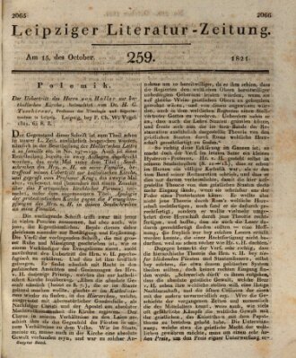 Leipziger Literaturzeitung Montag 15. Oktober 1821