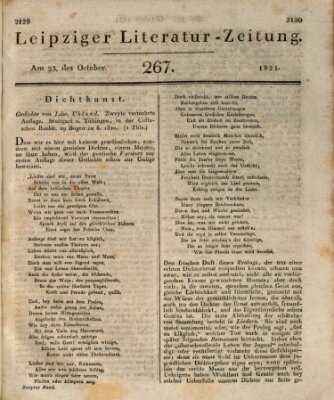 Leipziger Literaturzeitung Dienstag 23. Oktober 1821