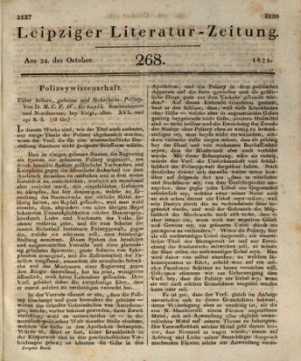 Leipziger Literaturzeitung Mittwoch 24. Oktober 1821