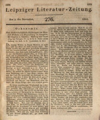 Leipziger Literaturzeitung Freitag 2. November 1821