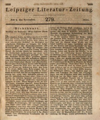 Leipziger Literaturzeitung Dienstag 6. November 1821