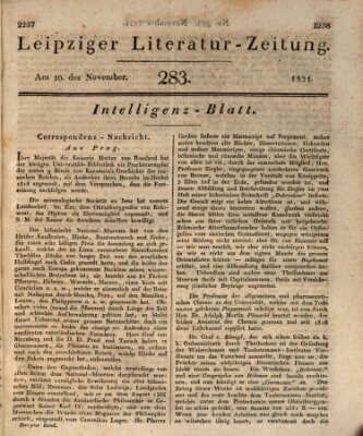 Leipziger Literaturzeitung Samstag 10. November 1821