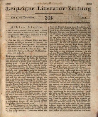 Leipziger Literaturzeitung Samstag 1. Dezember 1821