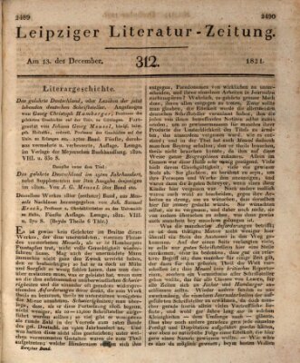 Leipziger Literaturzeitung Donnerstag 13. Dezember 1821