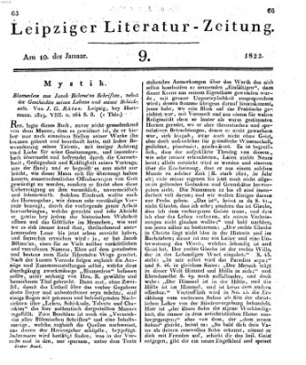 Leipziger Literaturzeitung Donnerstag 10. Januar 1822