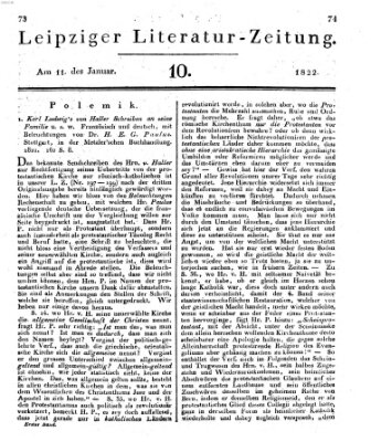 Leipziger Literaturzeitung Freitag 11. Januar 1822