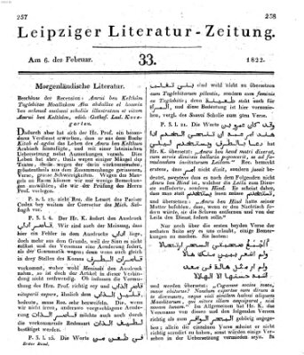 Leipziger Literaturzeitung Mittwoch 6. Februar 1822