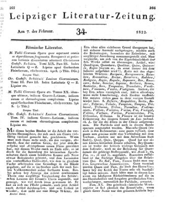 Leipziger Literaturzeitung Donnerstag 7. Februar 1822