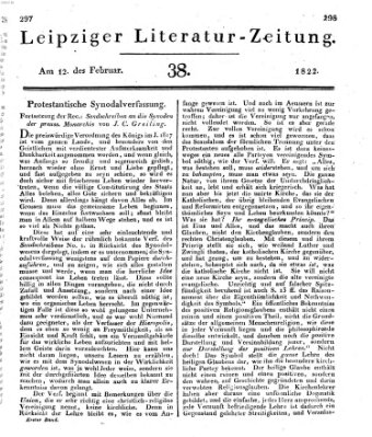 Leipziger Literaturzeitung Dienstag 12. Februar 1822
