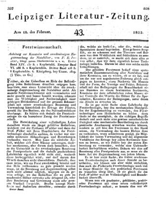 Leipziger Literaturzeitung Montag 18. Februar 1822
