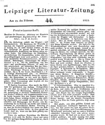 Leipziger Literaturzeitung Dienstag 19. Februar 1822