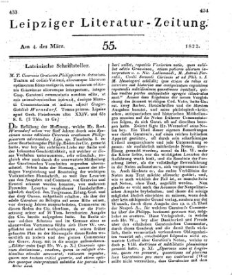 Leipziger Literaturzeitung Montag 4. März 1822