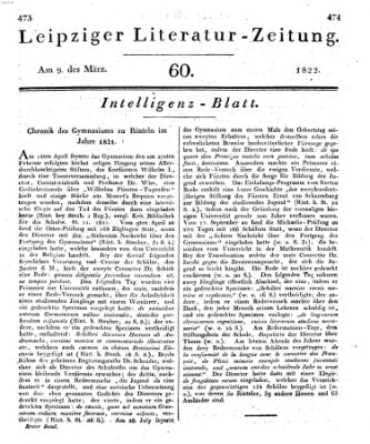 Leipziger Literaturzeitung Samstag 9. März 1822