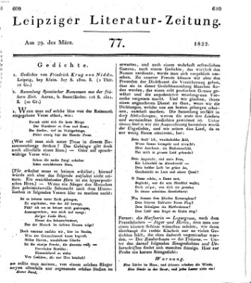 Leipziger Literaturzeitung Freitag 29. März 1822