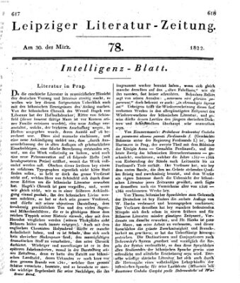 Leipziger Literaturzeitung Samstag 30. März 1822