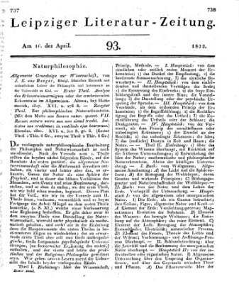 Leipziger Literaturzeitung Dienstag 16. April 1822