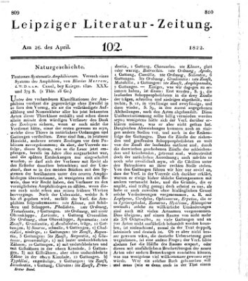 Leipziger Literaturzeitung Freitag 26. April 1822