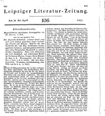 Leipziger Literaturzeitung Tuesday 30. April 1822