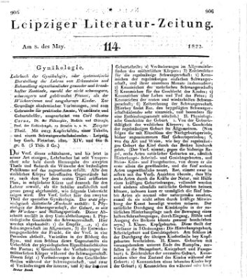 Leipziger Literaturzeitung Mittwoch 8. Mai 1822