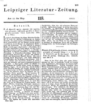 Leipziger Literaturzeitung Montag 13. Mai 1822