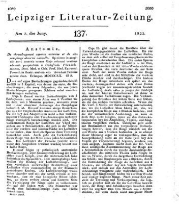 Leipziger Literaturzeitung Montag 3. Juni 1822