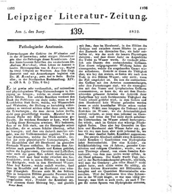 Leipziger Literaturzeitung Mittwoch 5. Juni 1822