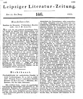 Leipziger Literaturzeitung Donnerstag 13. Juni 1822