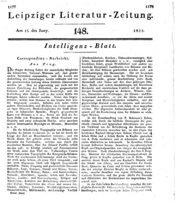 Leipziger Literaturzeitung Samstag 15. Juni 1822