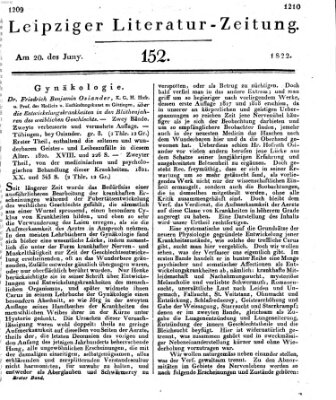 Leipziger Literaturzeitung Donnerstag 20. Juni 1822