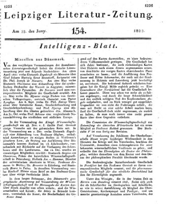 Leipziger Literaturzeitung Samstag 22. Juni 1822