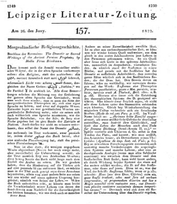 Leipziger Literaturzeitung Mittwoch 26. Juni 1822