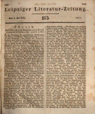 Leipziger Literaturzeitung Mittwoch 3. Juli 1822