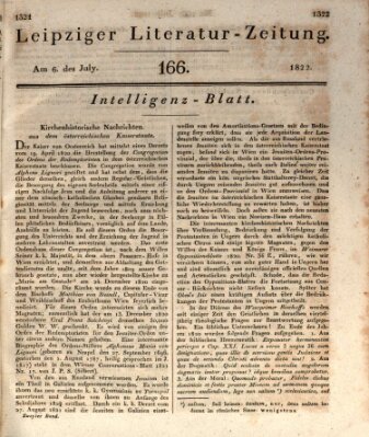 Leipziger Literaturzeitung Samstag 6. Juli 1822