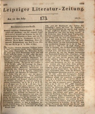 Leipziger Literaturzeitung Montag 15. Juli 1822