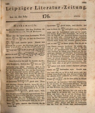 Leipziger Literaturzeitung Donnerstag 18. Juli 1822