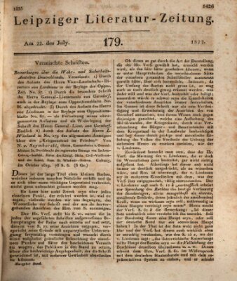 Leipziger Literaturzeitung Montag 22. Juli 1822