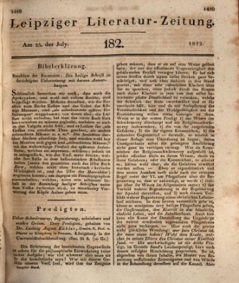 Leipziger Literaturzeitung Donnerstag 25. Juli 1822