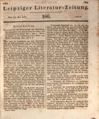 Leipziger Literaturzeitung Montag 29. Juli 1822