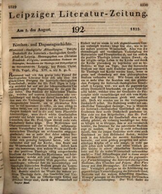 Leipziger Literaturzeitung Montag 5. August 1822