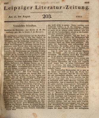 Leipziger Literaturzeitung Freitag 16. August 1822