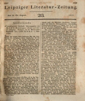 Leipziger Literaturzeitung Mittwoch 28. August 1822