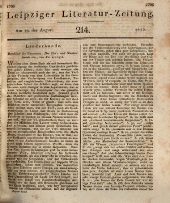 Leipziger Literaturzeitung Donnerstag 29. August 1822