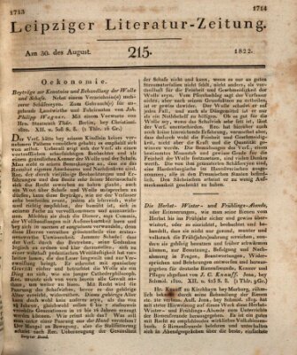 Leipziger Literaturzeitung Freitag 30. August 1822