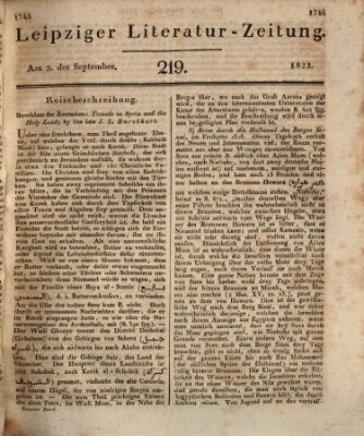 Leipziger Literaturzeitung Dienstag 3. September 1822