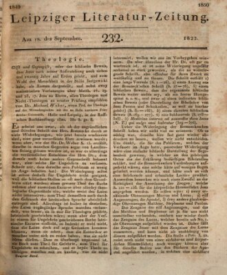 Leipziger Literaturzeitung Mittwoch 18. September 1822