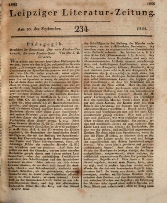 Leipziger Literaturzeitung Freitag 20. September 1822